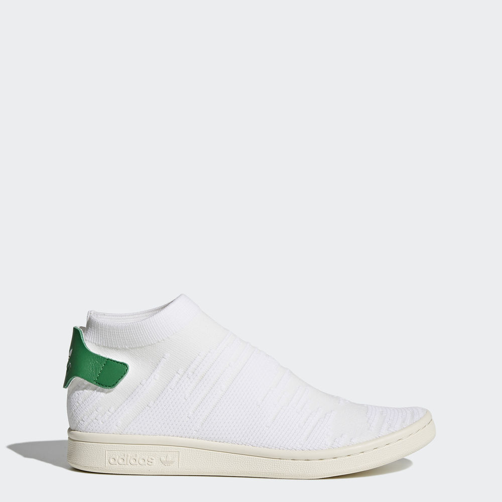 Adidas Stan Smith Shock Primeknit - Originals γυναικεια - Ασπρα/Ασπρα/Πρασινο,Μέγεθος: EU 36 – 54 2/